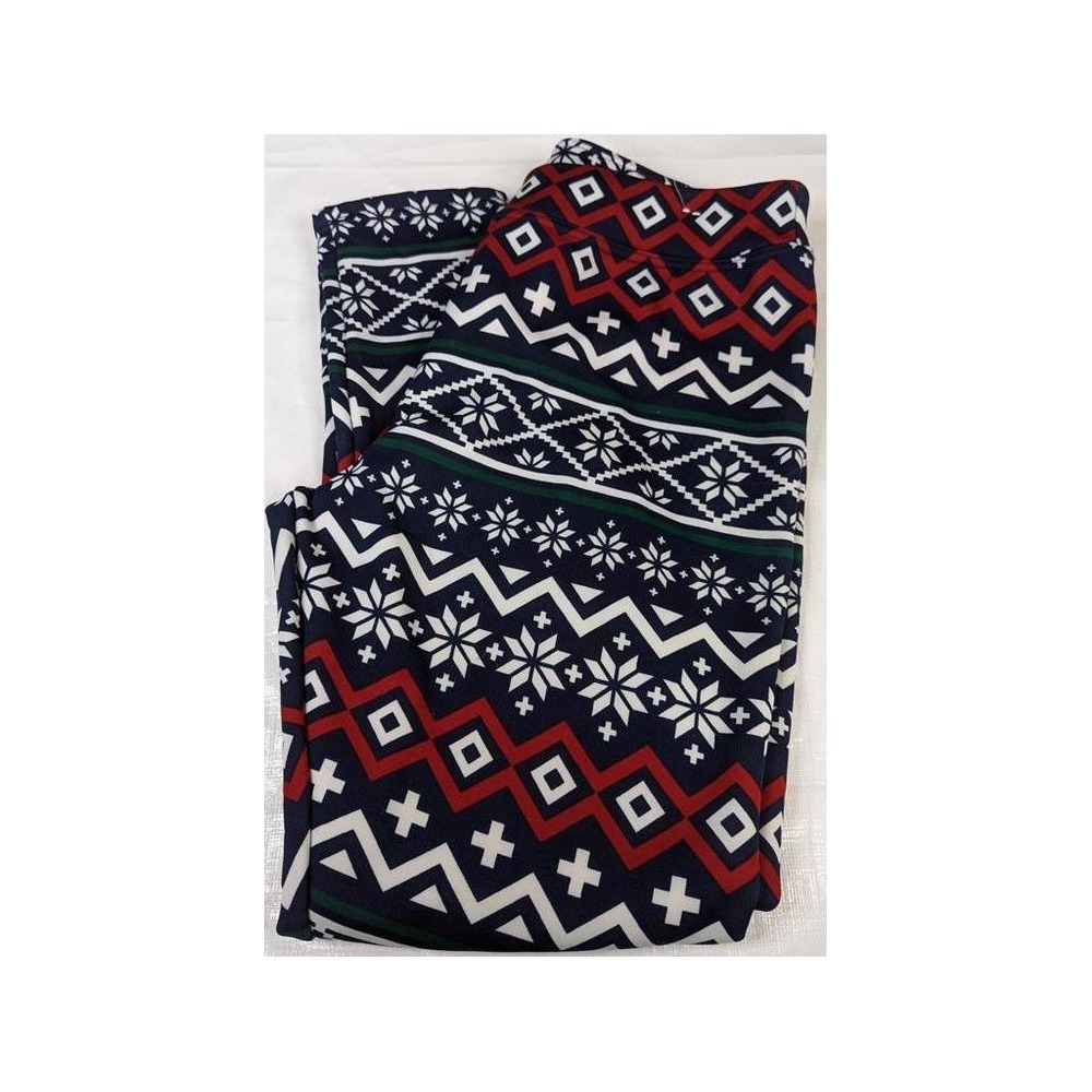Serra Leggings Large‎ L Multicolored Snowflake Fleece Lined Pants STretch Warm